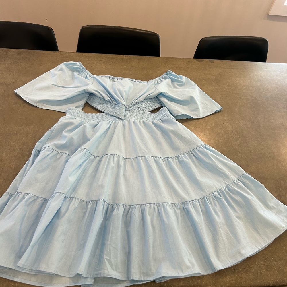 Light Blue Off-Shoulder Dress